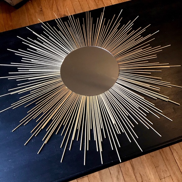 35" Gold Sunburst Mirror Decorative Wall Mirror - Picture 3 of 11